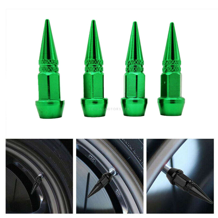 Bullet Tire Tyre Air Valve Nozzle Caps green Color