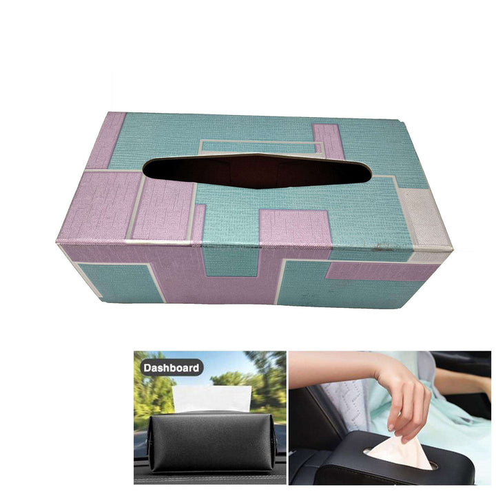 Car Tissue Box Double Shade - Pink And Blue