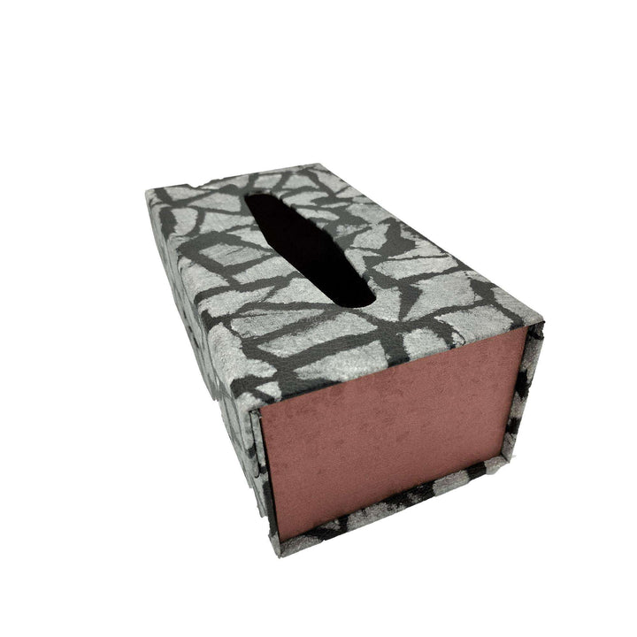 Car Tissue Box Mosaic Stone Style - Black