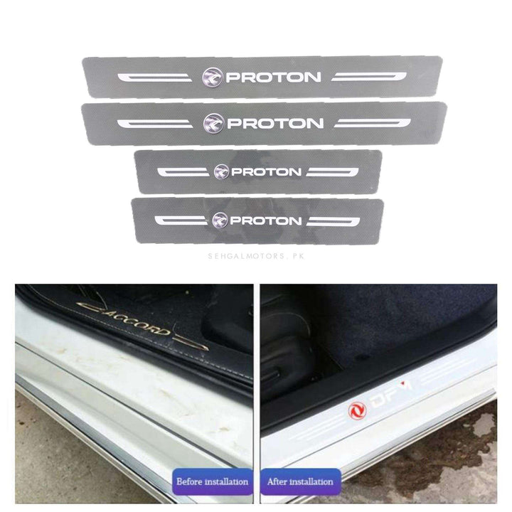 Proton Logo Door Sill Scuff Plate Protection Strips Transparent