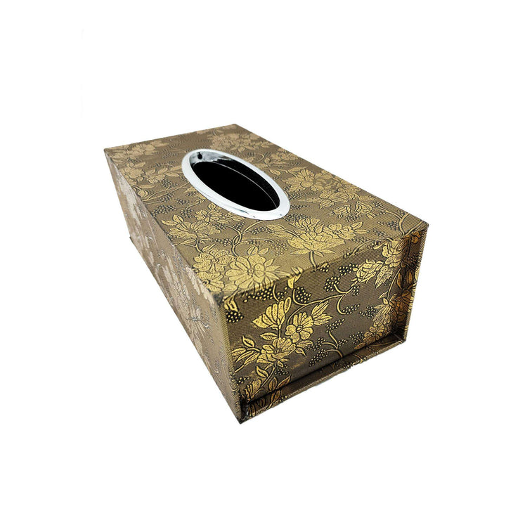 Car Tissue Box Flowers Style - Brown