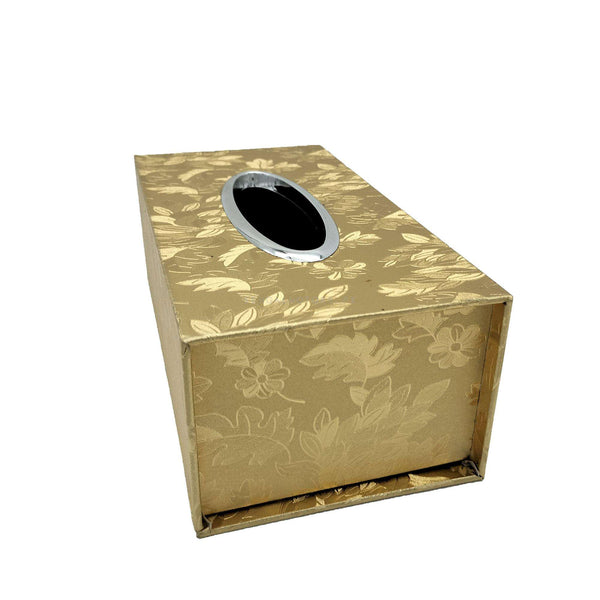 Car Tissue Box Flowers Style C - Golden