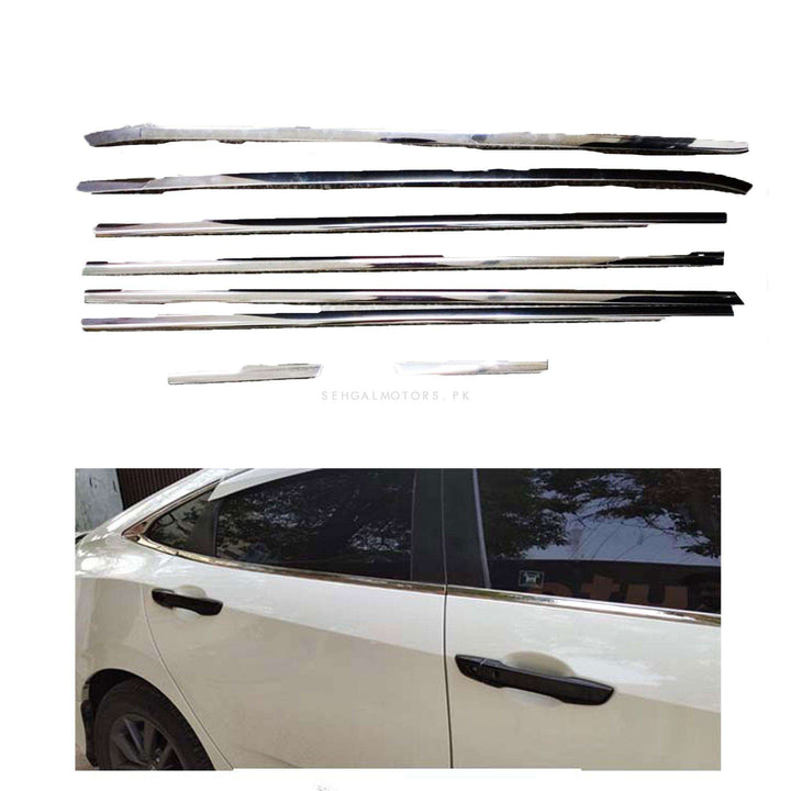 Proton X70 Window Chrome Weather Strips 10 Pcs - Model 2021-2024