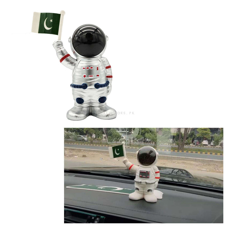 Astronaut with Pakistan Flag Sculpture Car Dashboard Multi Colour