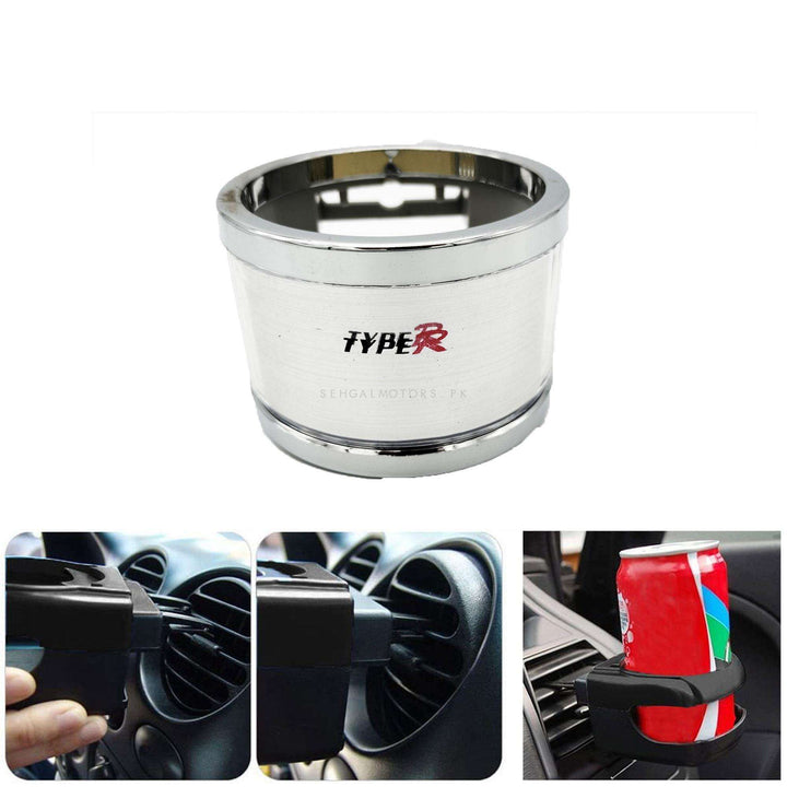 TYPE R Air Outlet Car Cup Holder Full Chrome