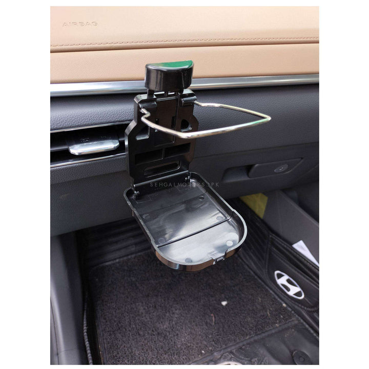 Universal Foldable Car Cup Holder - Black