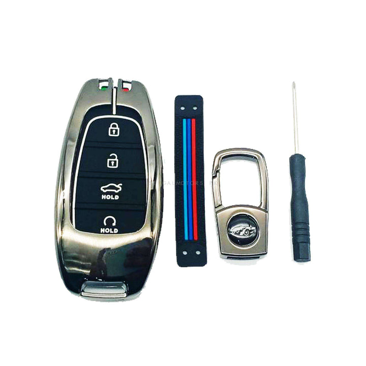 Hyundai Sonata Key Cover With Metal Shell 4 Button - Model 2021-2024