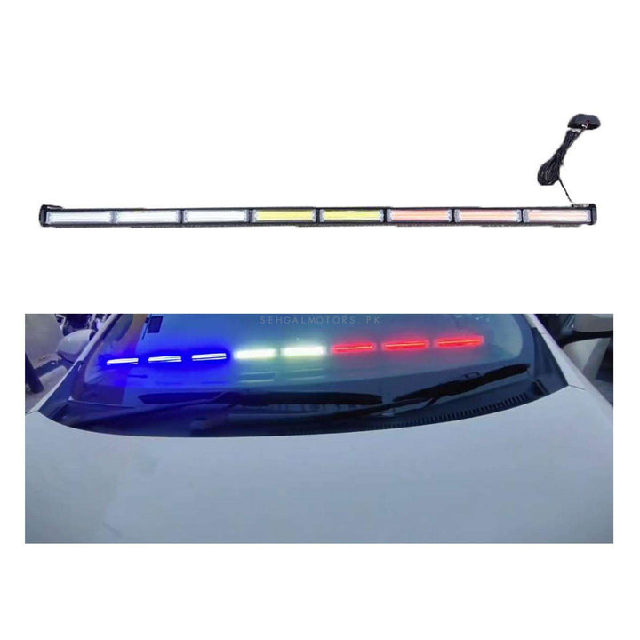 Police Red White & Blue 8-LED Dashboard Flasher Light 45 inches