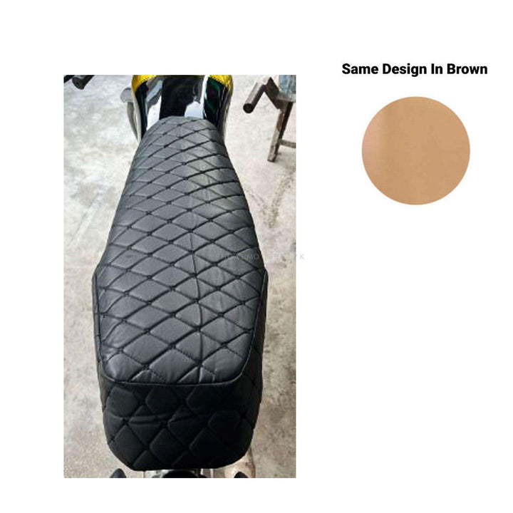 7d Rexine Seat Cover for CD70 Motorcycle Brown with Mix Thread