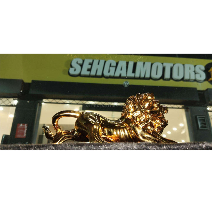 Lion Sculpture For Car Dashboard Large - Golden