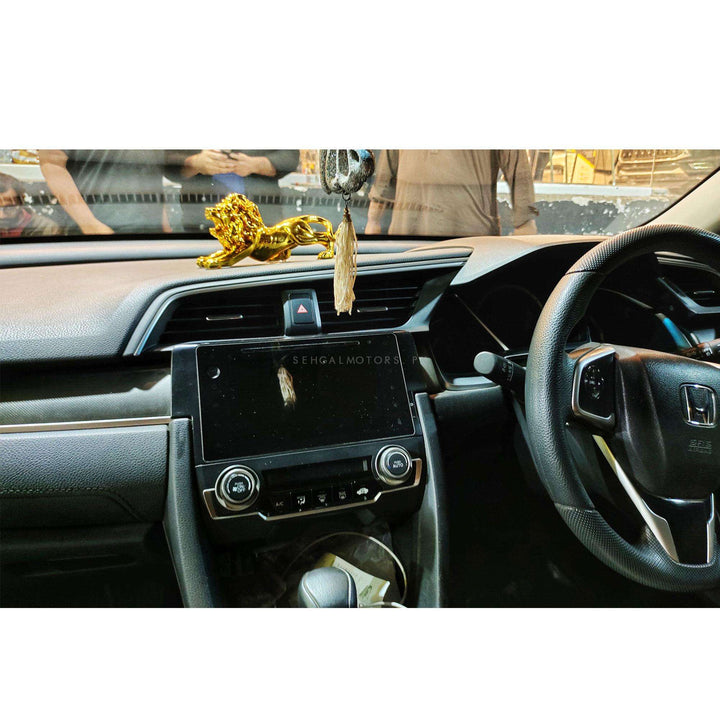 Lion Sculpture For Car Dashboard Large - Golden