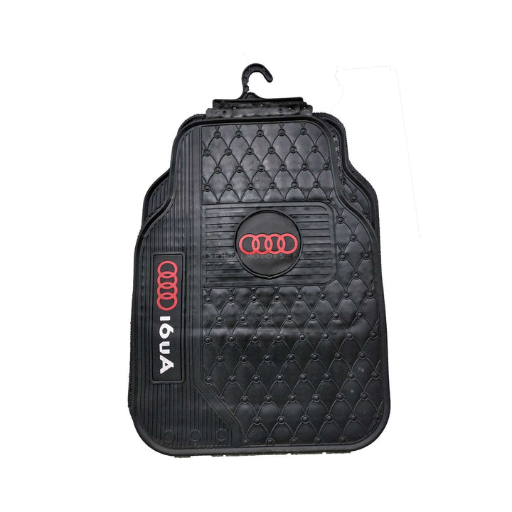 Audi Universal PVC Rubber Floor Mat Black Desing B Mix Design 5 Pcs