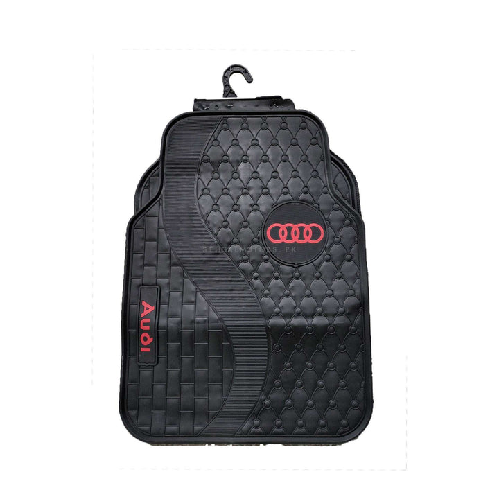 Audi Universal PVC Rubber Floor Mat Black Design A 5 Mix Design Pcs