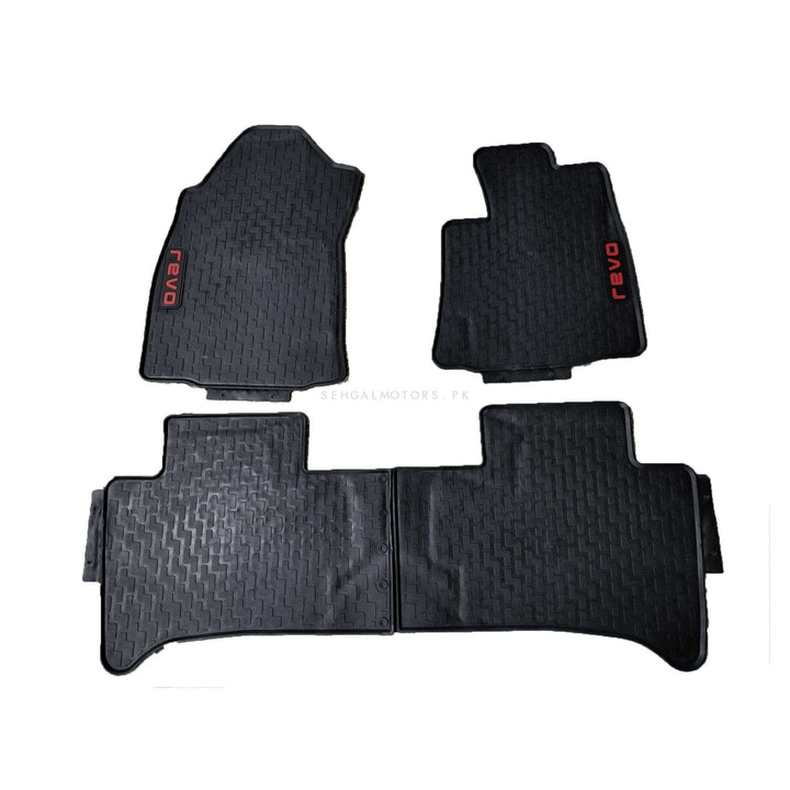 Toyota Hilux Revo/Rocco New Heavy Duty Custom Fit PVC Rubber Floor Mat Black Mix Design 3 Pcs