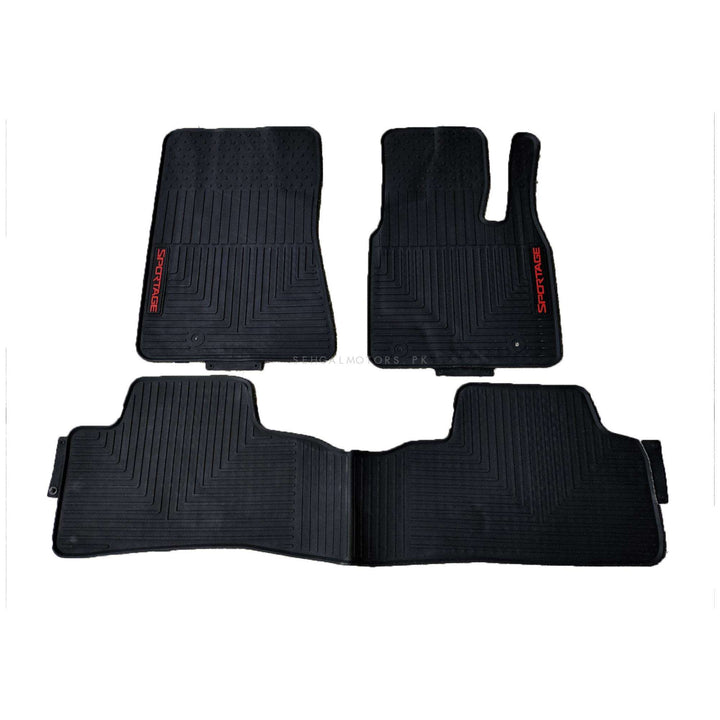 KIA Sportage Custom Fit PVC Rubber Floor Mat Black Mix Design 3 Pcs - Model 2019-2021