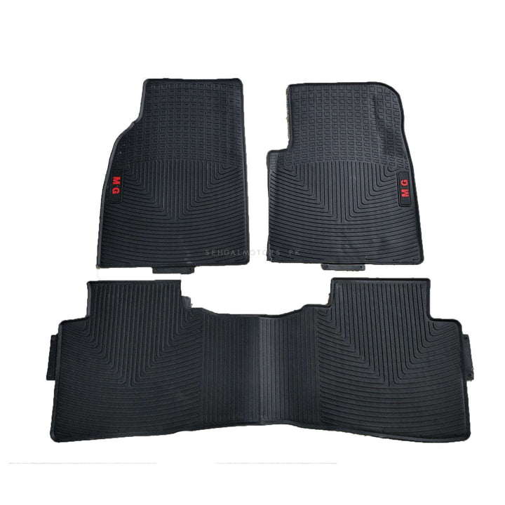 MG HS Custom Fit PVC Rubber Floor Mat Black Mix Design 3 Pcs - Model 2020-2021