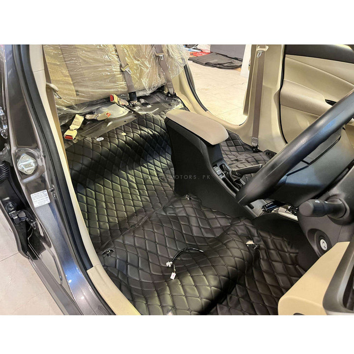 7D Black Black Floor Matting For Sedan Hatchback Cars 7FT