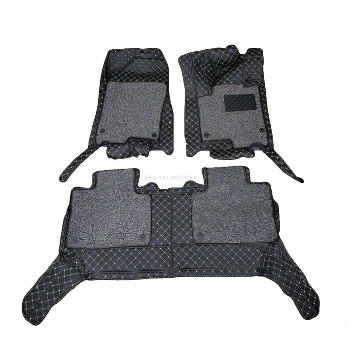 Changan Oshan X7 9D Floor Mats Mix Thread Black With Grey Grass - Model 2022-2024