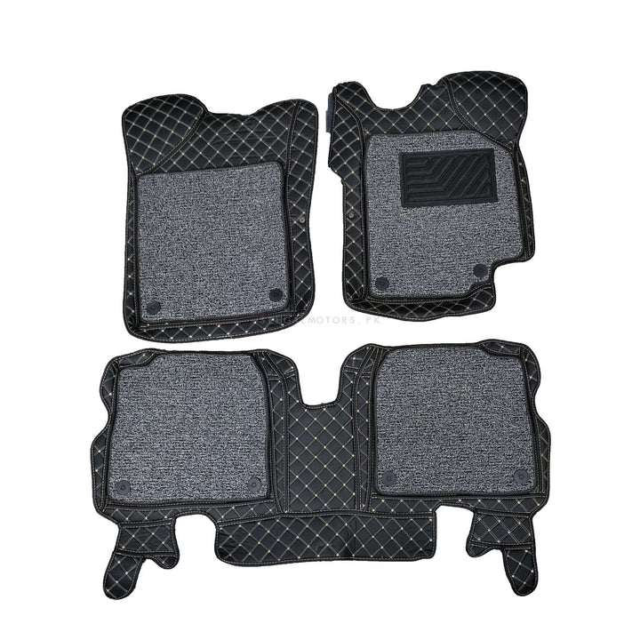 Suzuki Wagon R 9D Floor Mats Mix Thread Black With Grey Grass - Model 2014-2022