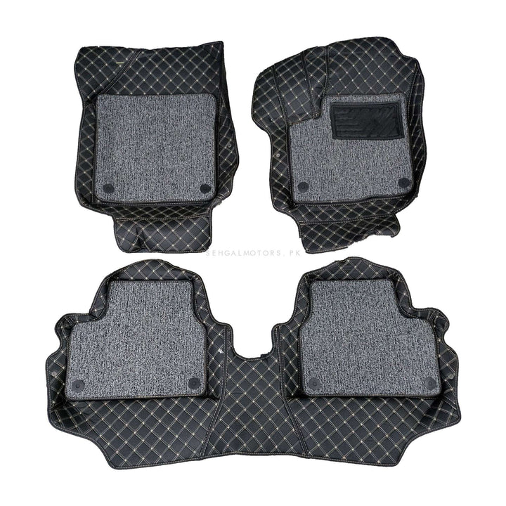 Suzuki Alto 9D Floor Mats Mix Thread Black With Grey Grass - Model 2019-2022