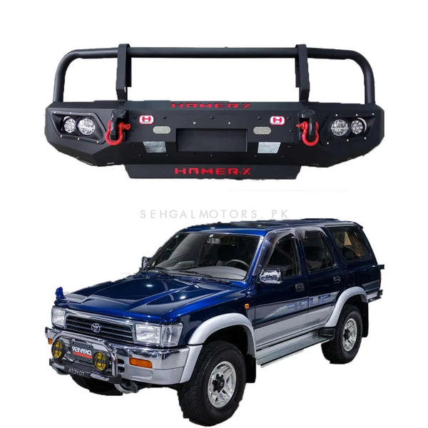 Toyota Hilux Surf Front Bumper Bull Bar With Double Fog Lamp Full - Model 1993-2005