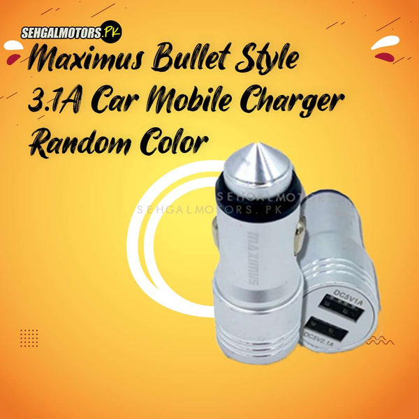 Maximus Bullet Style 3.1A Car Mobile Charger Random Color