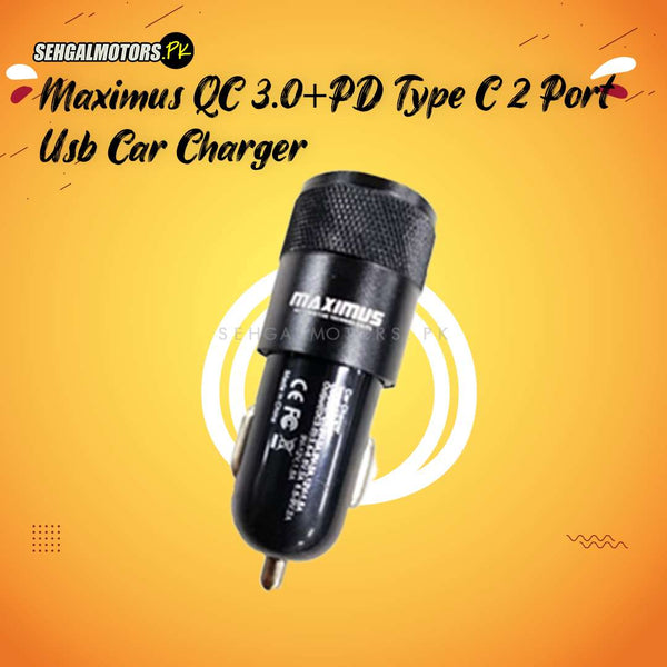 Maximus QC 3.0+PD Type C 2 Port Usb Car Charger