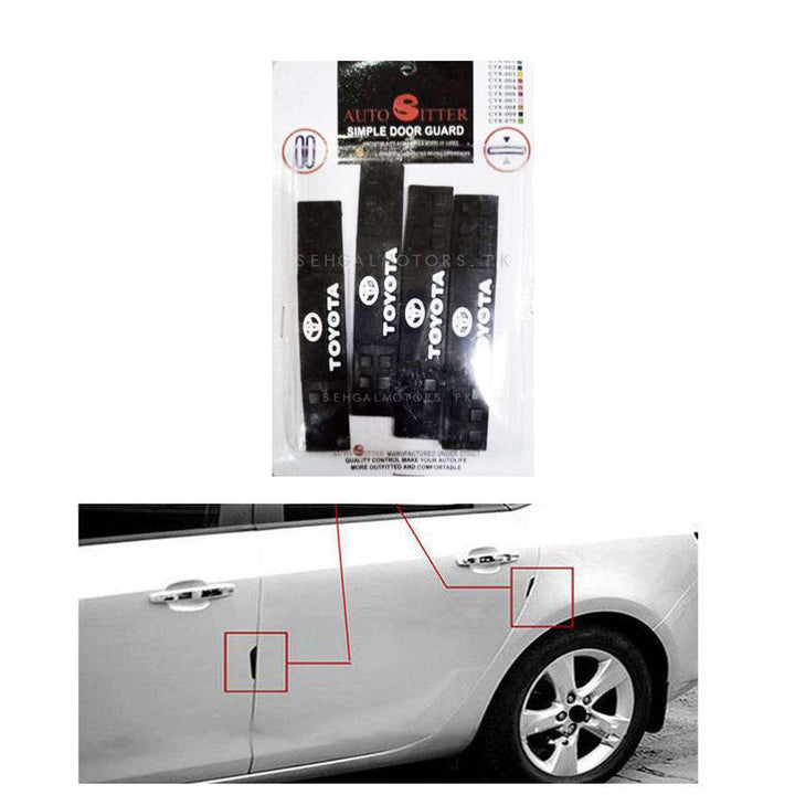Toyota Pure Black Door Guards Protector Square Style - Multi