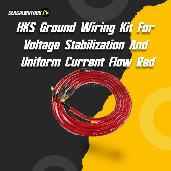 HKS Ground Wiring Kit For Voltage Stabilization and Uniform Current Flow Red