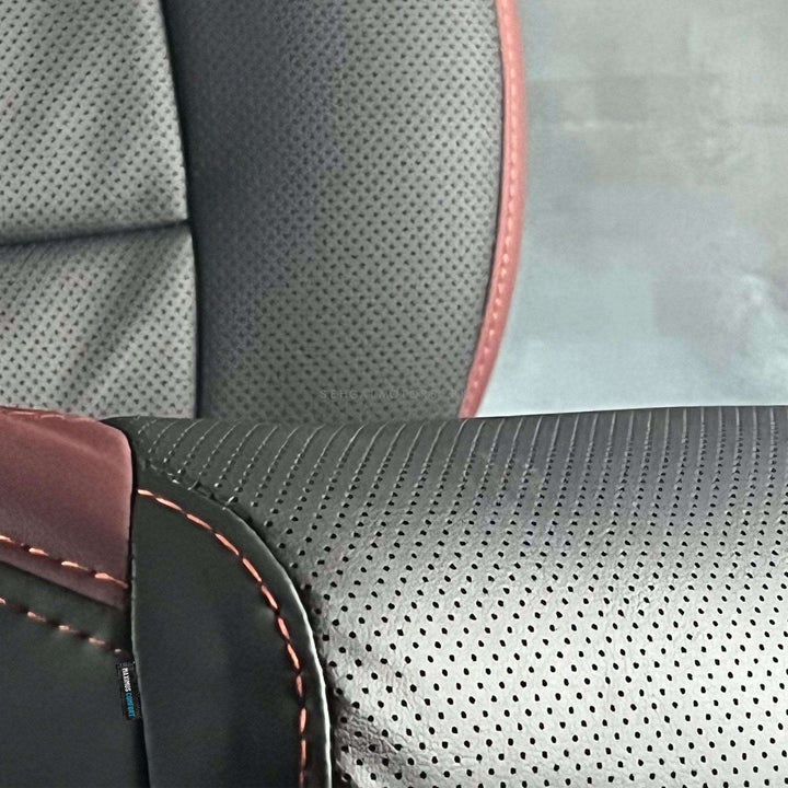 MG HS Breathable Black Red Seat Covers - Model 2020-2021