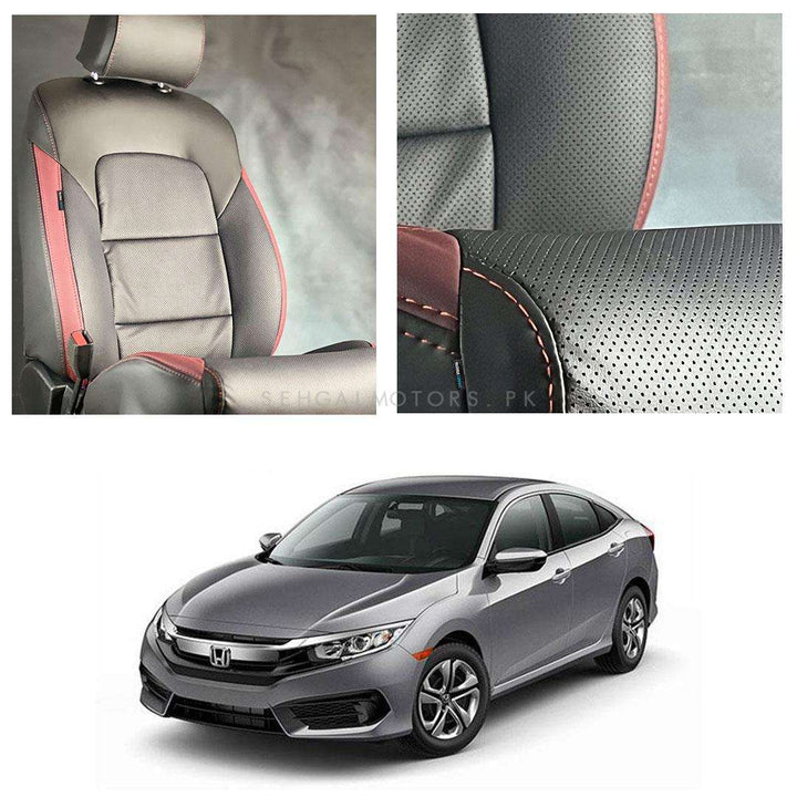 Honda Civic Breathable Black Red Seat Covers - Model 2016-2021