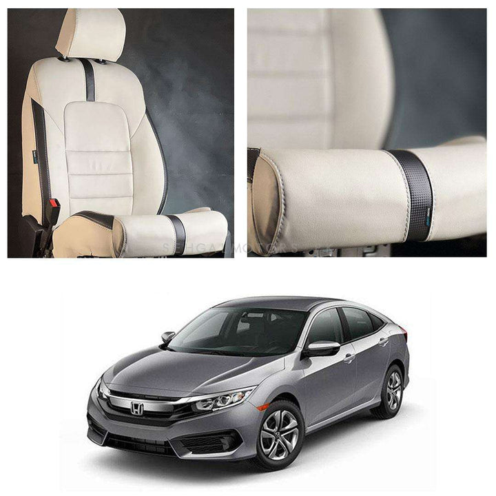 Honda Civic Type R Beige Black Seat Covers - Model 2016-2021