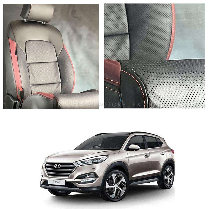 Hyundai Tucson Breathable Black Red Seat Covers - Model 2020-2024