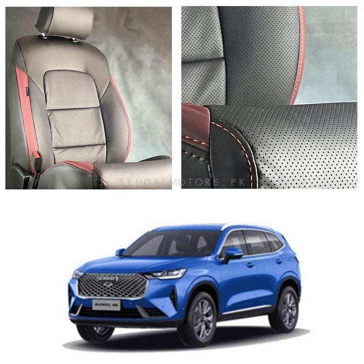 Haval H6 Breathable Black Red Seat Covers - Model 2021-2024