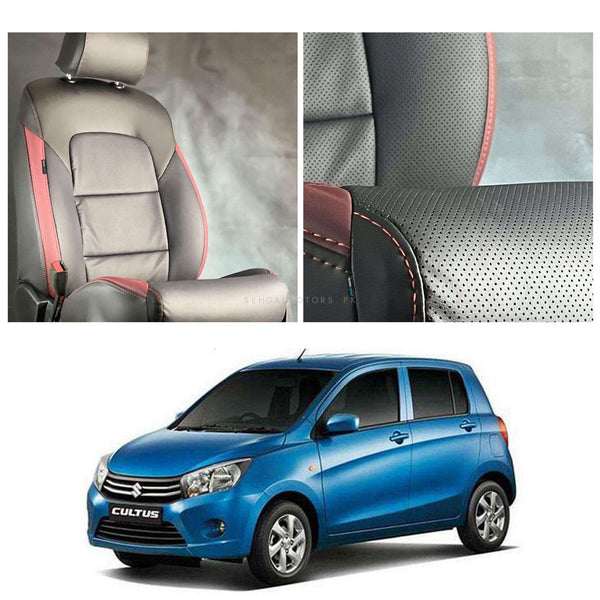 Suzuki Cultus Breathable Black Red Seat Covers - Model 2017-2021