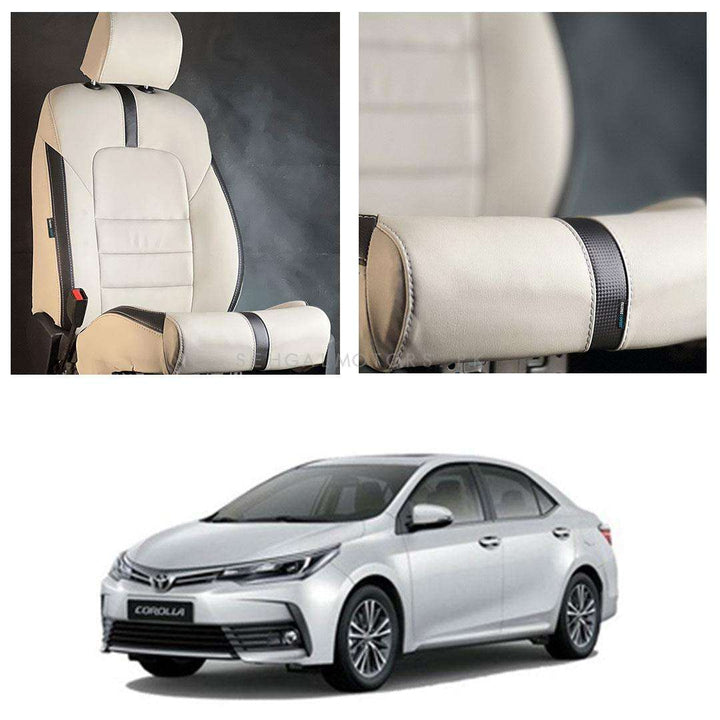 Toyota Corolla Type R Beige Black Seat Covers - Model 2014 -2021