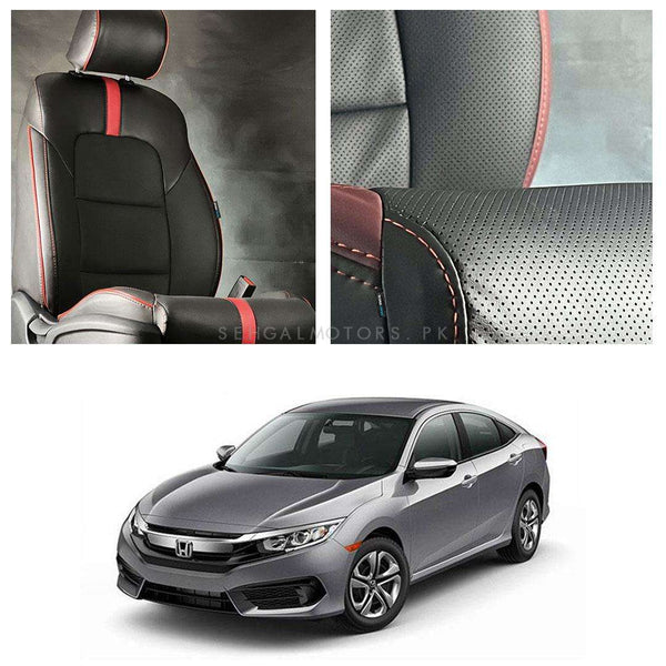 Honda Civic Type R Black Red Seat Covers - Model 2016-2021