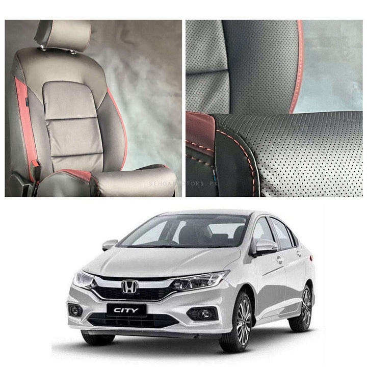 Honda City Breathable Black Red Seat Covers - Model 2021-2022