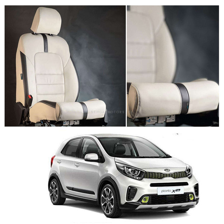 KIA Picanto Type R Beige Black Seat Covers - Model 2019-2024