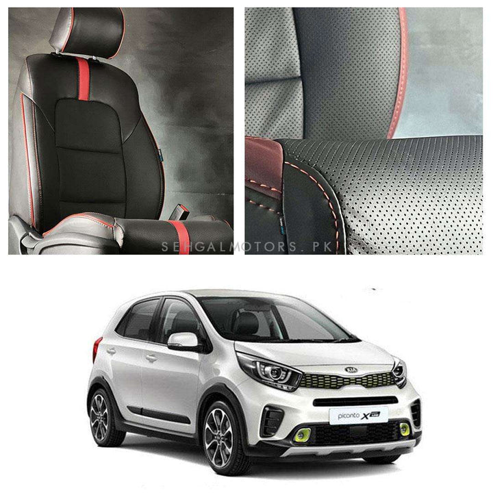 KIA Picanto Type R Black Red Seat Covers - Model 2019-2024