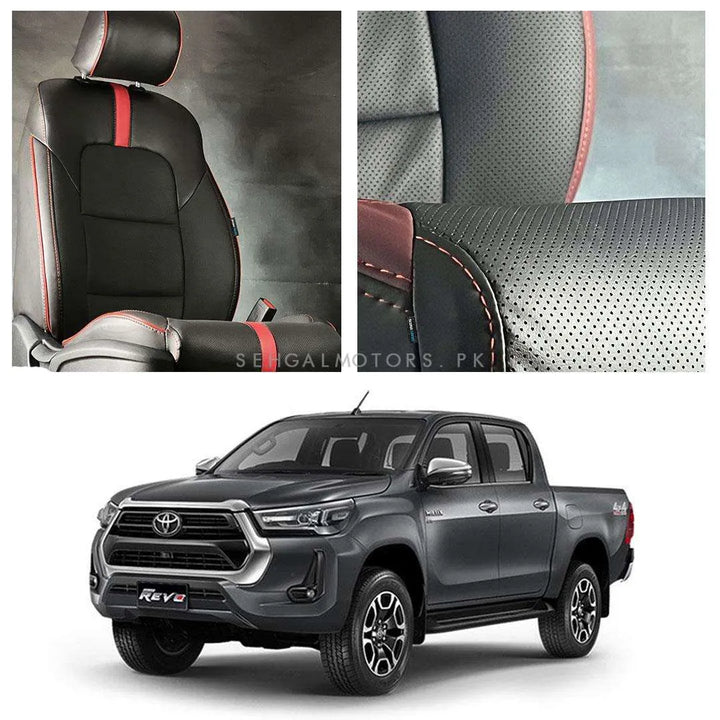 Toyota Hilux Revo/Rocco Type R Black Red Seat Covers