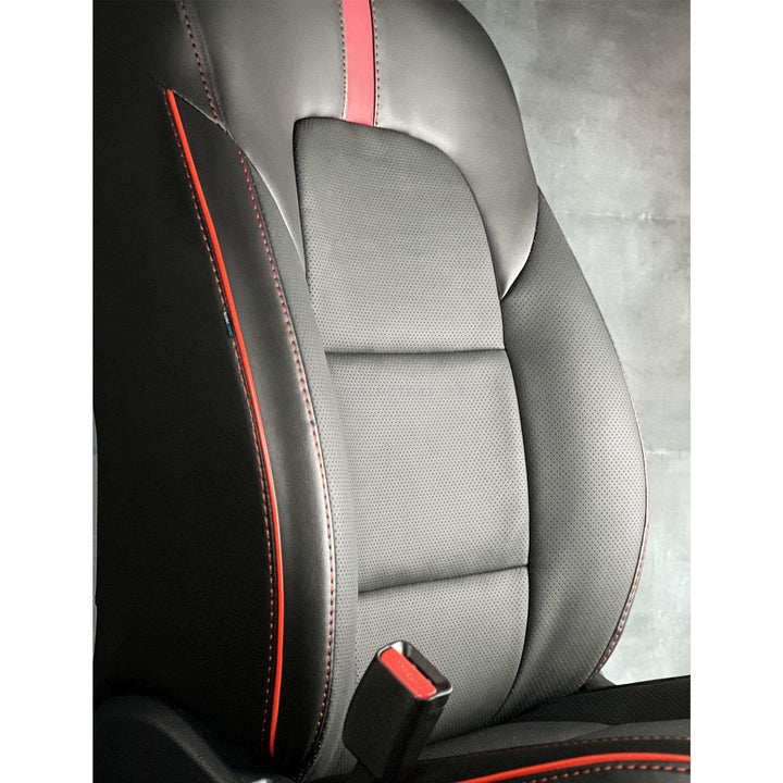 Toyota Land Cruiser Type R Black Red Seat Covers - Model 2015-2021