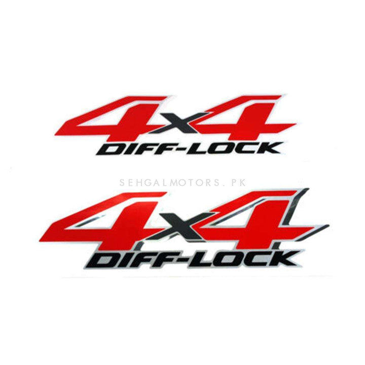 4x4 Diff Lock Red Sticker Decal Rear For Toyota Hilux Revo - Pair