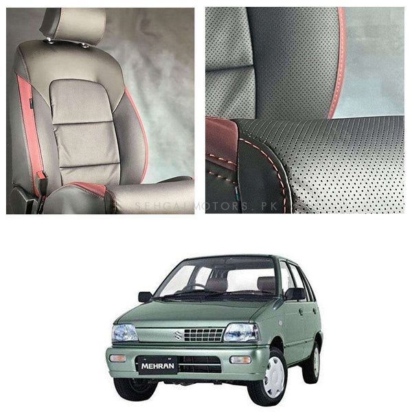 Suzuki Mehran Breathable Black Red Seat Covers - Model 1988-2021