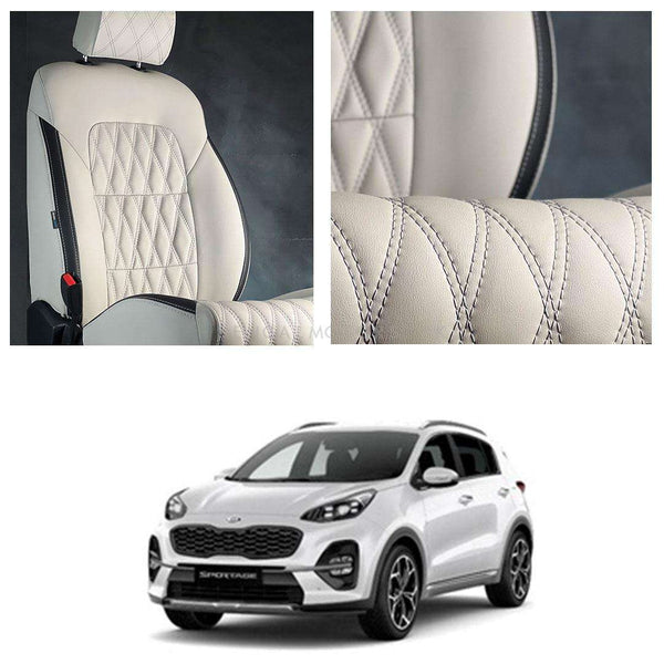 KIA Sportage Diamond Cut Beige Black Seat Covers - Model 2019-2024