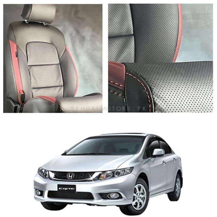 Honda Civic Breathable Black Red Seat Covers - Model 2012-2016