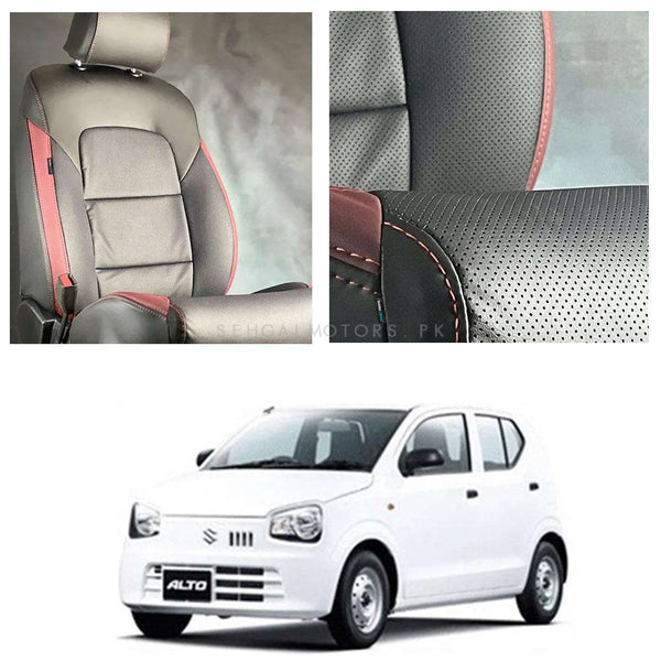 Suzuki Alto Breathable Black Red Seat Covers - Model 2019-2021