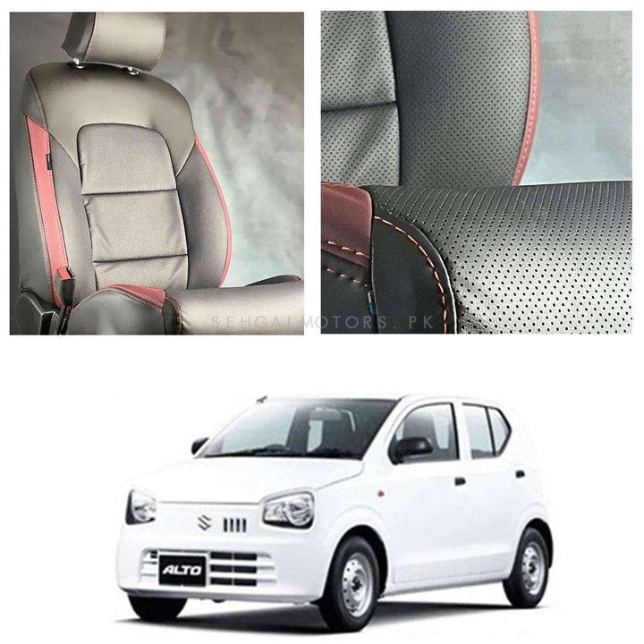 Suzuki Alto Breathable Black Red Seat Covers - Model 2019-2021