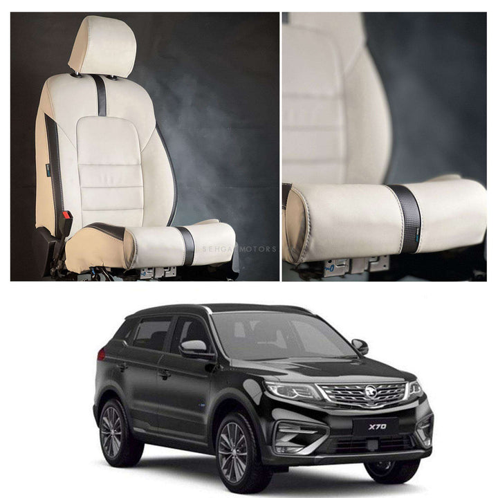 ProtonX70 Type R Beige Black Seat Covers - Model 2021-2024