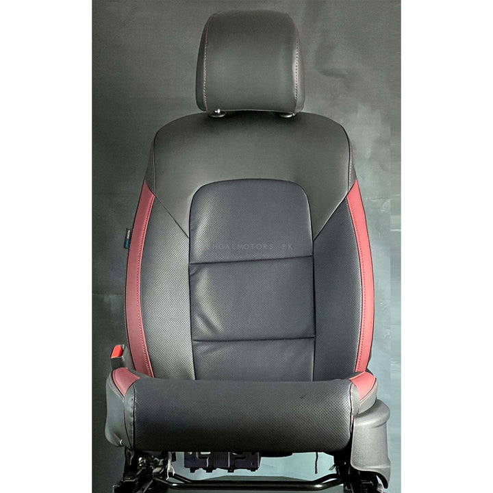 Proton Saga Breathable Black Red Seat Covers - Model 2021-2024